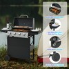 ELJGET 4-Burner Propane Gas Grill, 34000 BTU Stainless Steel Patio Garden Barbecue Grill, Black - 3 of 4