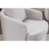 PAGED Boucle Fabric Swivel Accent Chair Living Room Chairs with Soild Wood Round Brown Base Leg for Living Room - 2 of 4