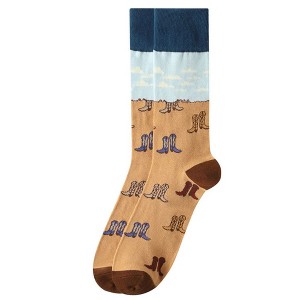 Men's Brown Color Novelty Socks - 1 of 3