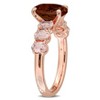 EVERLY JEWELRY | Rose Plated Sterling Silver 3 CT TGW Garnet Morganite Fashion Ring - 2 of 4