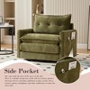 Swivel Barrel Chair, Mid Century Modern Chenille Armchair with Memory Foam, 360° Swivel, Side Storage Pockets, Comfortable Single Accent Chair - 4 of 4