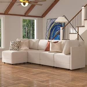 Modular Sectional Couch 91" Large 5-Seater Sofa for Living Room U Shaped with Chaise Ottoman -Morden Fort - 1 of 4