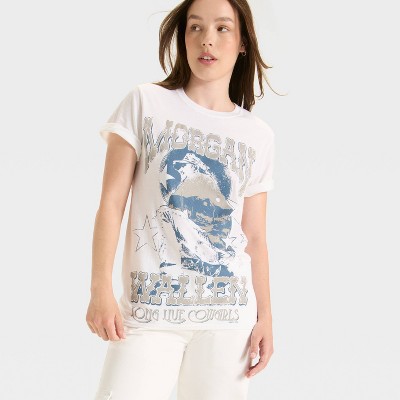 Women's Morgan Wallen Cowgirls Short Sleeve Graphic T-Shirt - White