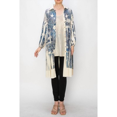 Women's Oversized Jacket With Lace - Origami