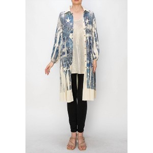 Women's Oversized Jacket With Lace - Origami - 1 of 4