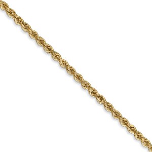 Black Bow Jewelry 2.5mm 14k Yellow Gold Classic Solid Rope Chain Necklace - 1 of 4