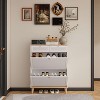 ORRD 2-Door Shoe Cabinet with Drawers - Narrow Freestanding Shoe Organizer with Wood Legs for Entrywa - 3 of 4