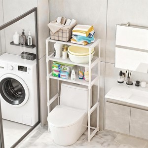 3-Tier Over The Toilet Storage,Metal Bathroom Shelve, Over Toilet Bathroom Organizer,Space Saver Bathrooms Shelve for Restroom Laundry Balcony - 1 of 4