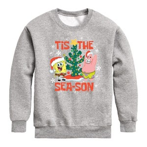 Boys' - SpongeBob SquarePants - Tis The Season Graphic Long Sleeve Fleece Sweatshirt - 1 of 4