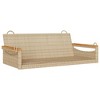 vidaXL Swing Bench Beige 42.9"x24.4"x15.7" Poly Rattan - 3 of 4