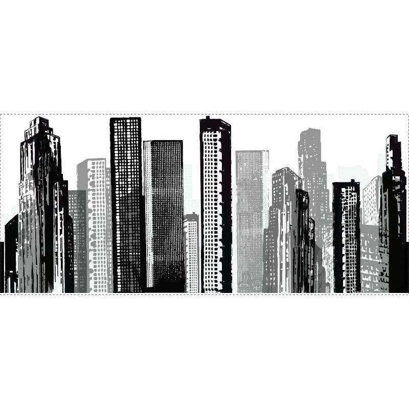 Cityscape Peel and Stick Giant Wall Decal Black - RoomMates, 3 of 8