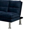 Royal Hampton Sofa with Tufted Padded Seating and Metal Legs, Blue - 2 of 4