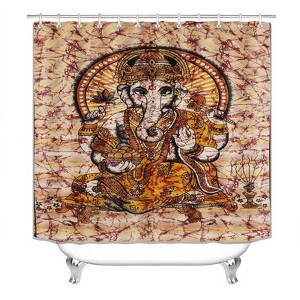 Yoga Elephant Shower Curtains for Bathroom Waterproof Fabric Bath Curtain Durable Soft Stylish Bathroom Decor 72x72 Inch - 1 of 1