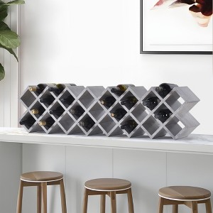 Kings Brand Furniture Cava Wine Rack, Concrete Finish - 1 of 3