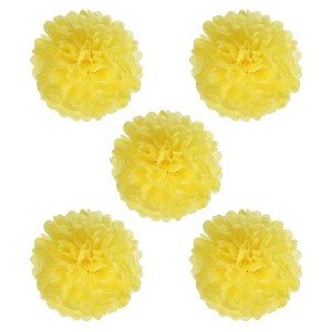 Unique Bargains Decorative Reusable Party Wedding Tissue Pom Poms Flowers 5 Pcs - 1 of 4