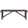 vidaXL Solid Fir Wood Patio Benches - Wagon Wheel Design, Outdoor Seating for Garden/Terrace, 45.3"x11"x15.6", Burnt Wood Finish, 2-Pack - 4 of 4