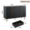 Garvee Fluted 6 Drawer Dresser for Bedroom, 54" Wide Modern Chest of Drawers with Deep Drawers, Large Double Dresser, Wooden Dresser Organizer - 3 of 4
