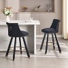 Sapphtopaz Swivel Bar Stools Set of 2, Upholstered Counter Dining Chairs with Nailhead and Back Pull Loop, High Chair for Kitchen, Living Room - 2 of 4