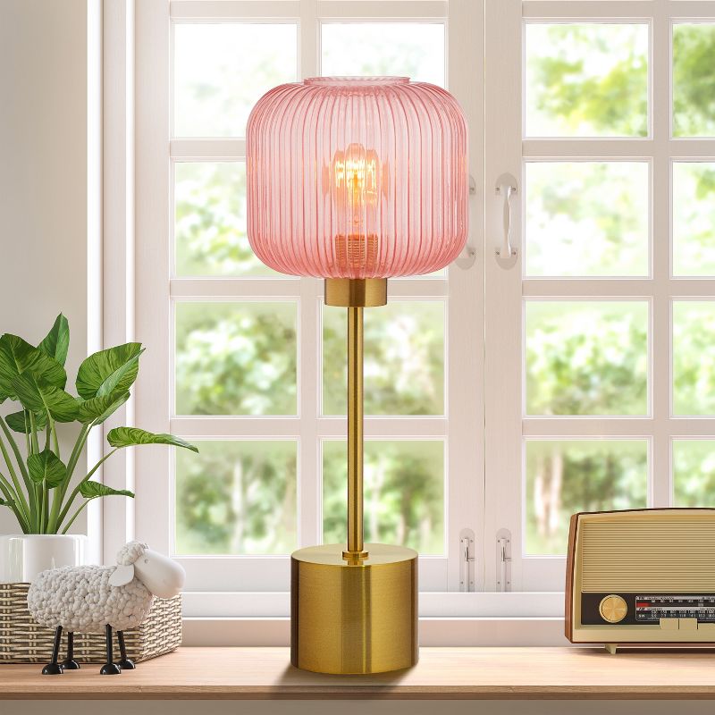 21&#34; Jasmine Globe Shade Table Lamp Pink - River of Goods, 4 of 10