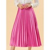 INSPIRE CHIC Women's Party Elastic Waist Metallic Shiny Accordion Pleated Midi Skirt - 2 of 4
