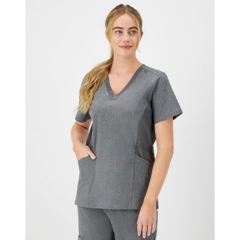 Hanes Comfort Fit Scrubs Women's Scrub Top Ebony Heather M : Target