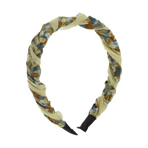 Unique Bargains Women's Fashion Elegant Pleated Headband 6.10"x5.12" Yellow 1 Pc - 1 of 4