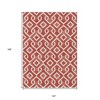 Red And Ivory Geometric Washable Indoor Outdoor Area Rug - 3 of 4