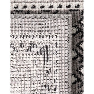 Gray Rectangular Synthetic Stain-Resistant Indoor Rug