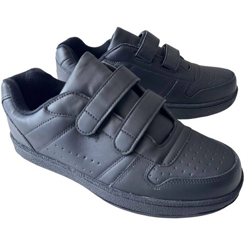 Мужские Naturally G4U Men's Sneakers Comfort Walking Hook-and-Loop Work Shoes, black-8