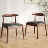 GlasFlength Dining Set of 2, Mid-Century Modern Dining Chairs with Solid Wood Legs for Kitchen and Dining Room, Brown, 22.8"*22"*30.3" - 4 of 4