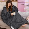 PAVILIA Faux Shearling Wearable Blanket Hoodie, Cozy Oversized Hooded Sweatshirt Adults, Warm Fleece Big Pocket - 4 of 4