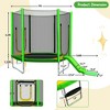 NAYSAYE Trampoline 7FT Trampoline for Kids with Safety Enclosure Net Slide and Ladder for Backyard Playtime, Green, 115"*84"*79" - 3 of 4