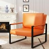 Hooseng Modern Style PU Leather Accent Armchair With Backrest And Seat Cushions, Comfy Upholstered Lounge Chair With Metal Frame And Ergonomic Design - 2 of 4