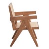 Rattan Accent Chair with Cushioned Seat and Back, Natural Finish and Sturdy Wooden Legs for Living Room - 3 of 4
