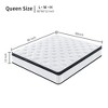 NicBex 12 Inch Medium Plush Mattress,Individual Pocket Spring Memory Foam Hybrid Mattress with Breathable Cool Cover,White - 2 of 4
