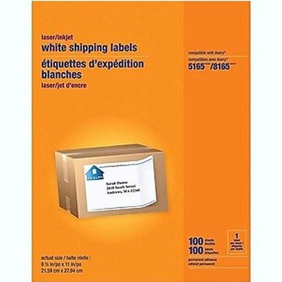 Myofficeinnovations Laser/inkjet Shipping Labels 8 1/2 X 11 White 1  Label/sheet 518346 : Target