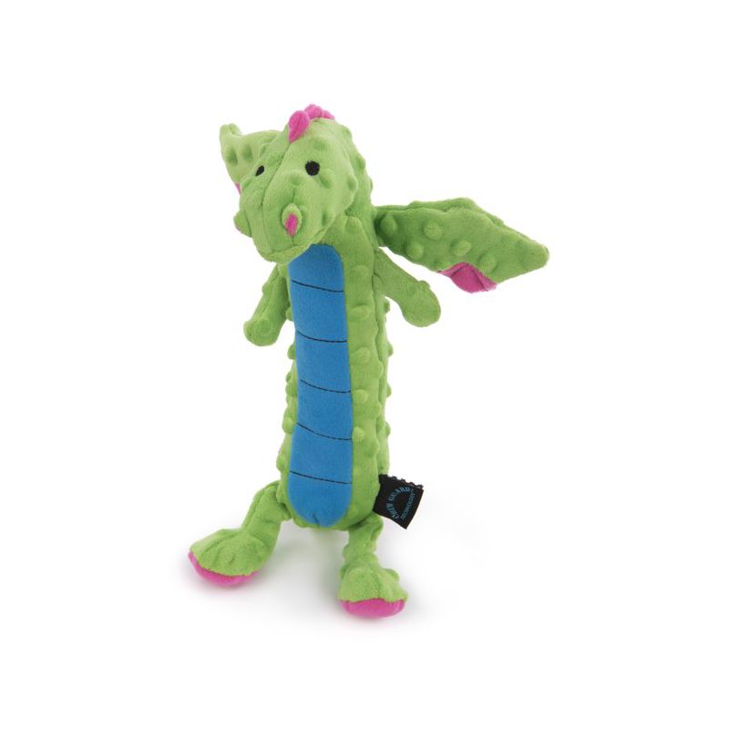 goDog Skinny Dragons Squeaker Plush Pet Toy for Dogs & Puppies, Soft & Durable, Tough & Chew Resistant, Reinforced Seams - Green, Large, 2 of 6