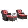 Gymojoy Outdoor Swivel Chair with Ottoman High Back Glider Chair with Soft Cushion - 3 of 4