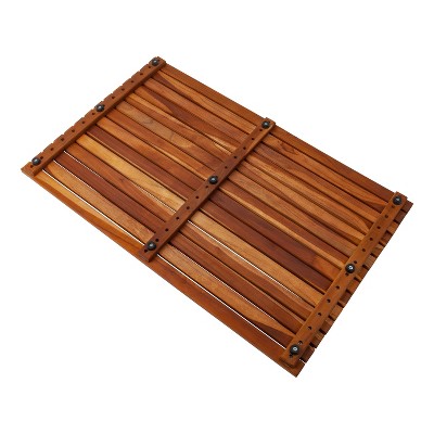 Nordic Teak 31.4" x 19.6" Slatted Shower and Bath Mat