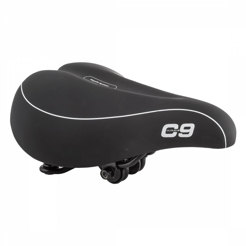 Cloud-9 Unisex Bicycle Comfort Seat Spring - Black Vinyl Steel Rails, 1 of 6