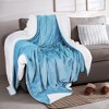 Velvet Plush Blanket with Faux Shearling Reverse - Great Bay Home - 2 of 4
