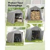 Heavy-Duty Outdoor Storage Shed, Waterproof & UV-Protected Motorcycle Shelter with Roll-Up Door, Ventilation, Grey Carport Tent for Bike, Tools - 3 of 4