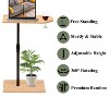 Couch Tray Table Bamboo Height Adjustable Side Table for Sofa C-shaped Oval End Tables with Slots - 4 of 4
