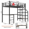 VASIP Loft Bed with L-Shaped Desk & Stairs, Integrated Storage Shelves & Safety Railing, Space-Saving Sturdy Frame,Black - 2 of 4