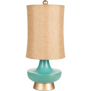 Mark & Day Mayr 27"H x 12.5"W x 12.5"D Modern Aqua Table Lamps - 1 of 4