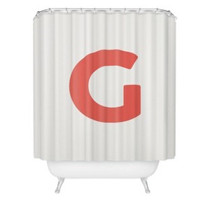 Deny Designs April Lane Art Block Monogram Shower Curtain - 1 of 3