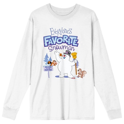 Snowman Long Sleeve T-Shirt in White - Small