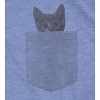 Mens Pocket Cat T Shirt Funny Printed Peeking Pet Kitten Animal Tee For Guys - Crazy Dog Men's T Shirt - 2 of 4