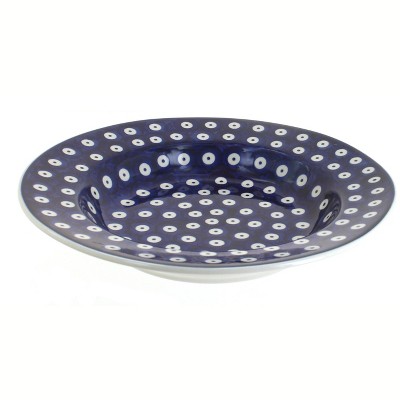 Blue Rose Polish Pottery Dots Soup Plate