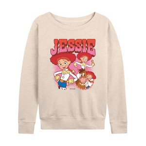 Women's - Toy Story 4 - Jessie And Bullseye Lightweight French Terry Wide Neck Long Sleeve Graphic Shirt - 1 of 4